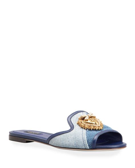 dolce gabbana flat slide sandals